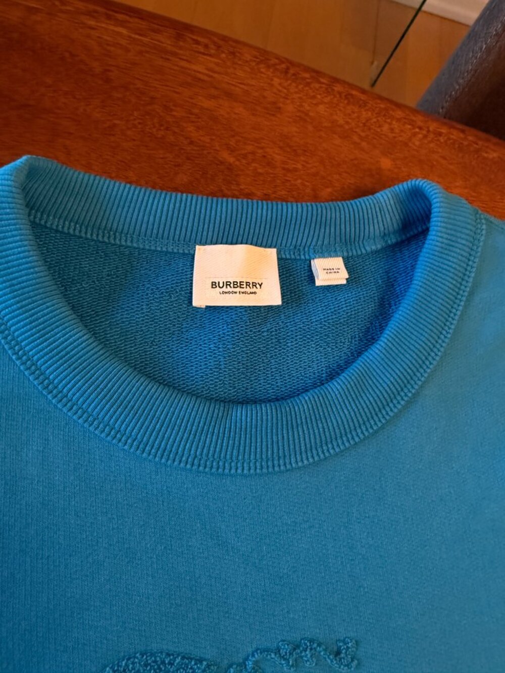 Burberry Men's Sweatshirt - Embroidered XXL - Opal Blue - Picture 4 of 6